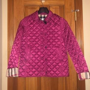 Burberry Girls Size 14Y Plum Quilted Jacket